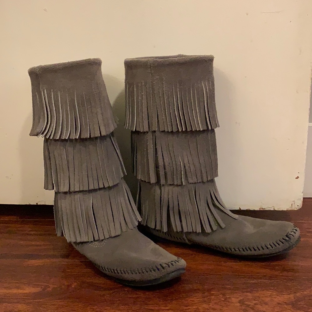 Minnetonka 3 Layer Fringe Boots - image 1